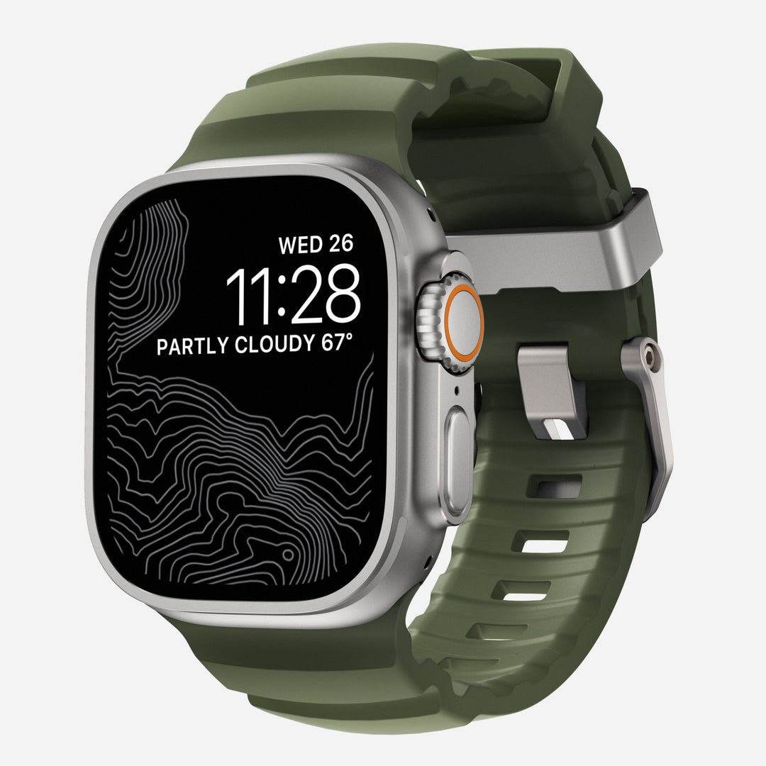 Nomad - Rocky Point Band - Forest 46 / 49 mm Adaptateurs Apple Watch Naturel