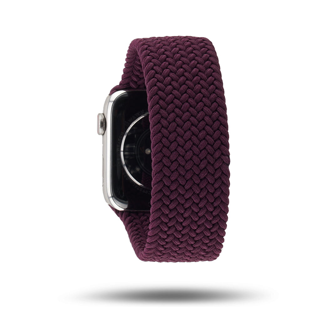 Boucle unique tressée - Bracelet Apple Watch - Cerise noire 46 / 49 mm M