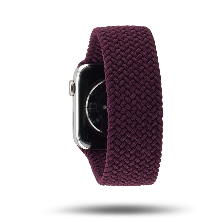 Boucle unique tressée - Bracelet Apple Watch - Cerise noire 46 / 49 mm M