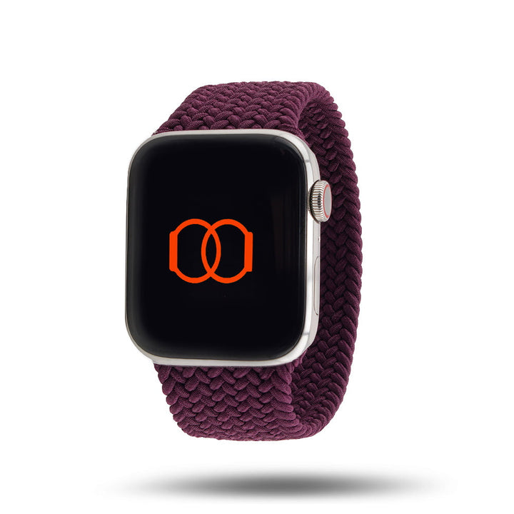 Boucle unique tressée - Bracelet Apple Watch - Cerise noire 46 / 49 mm M