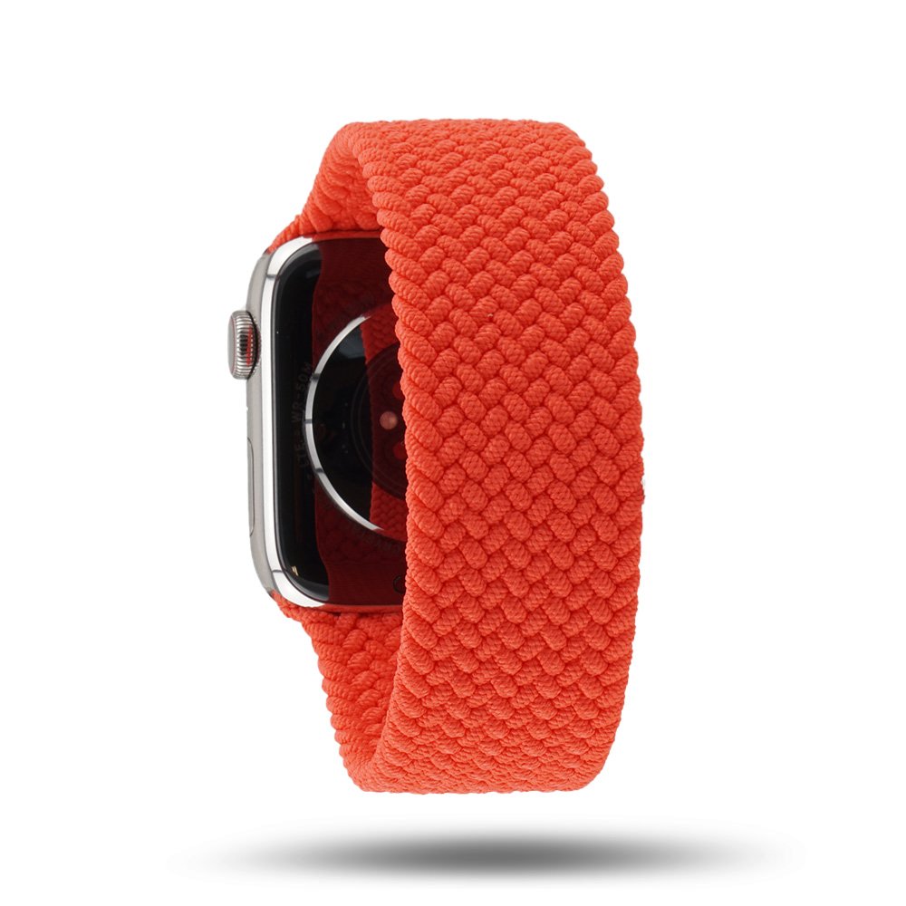 Boucle unique tressée - Bracelet Apple Watch - Orange électrique 42 mm S