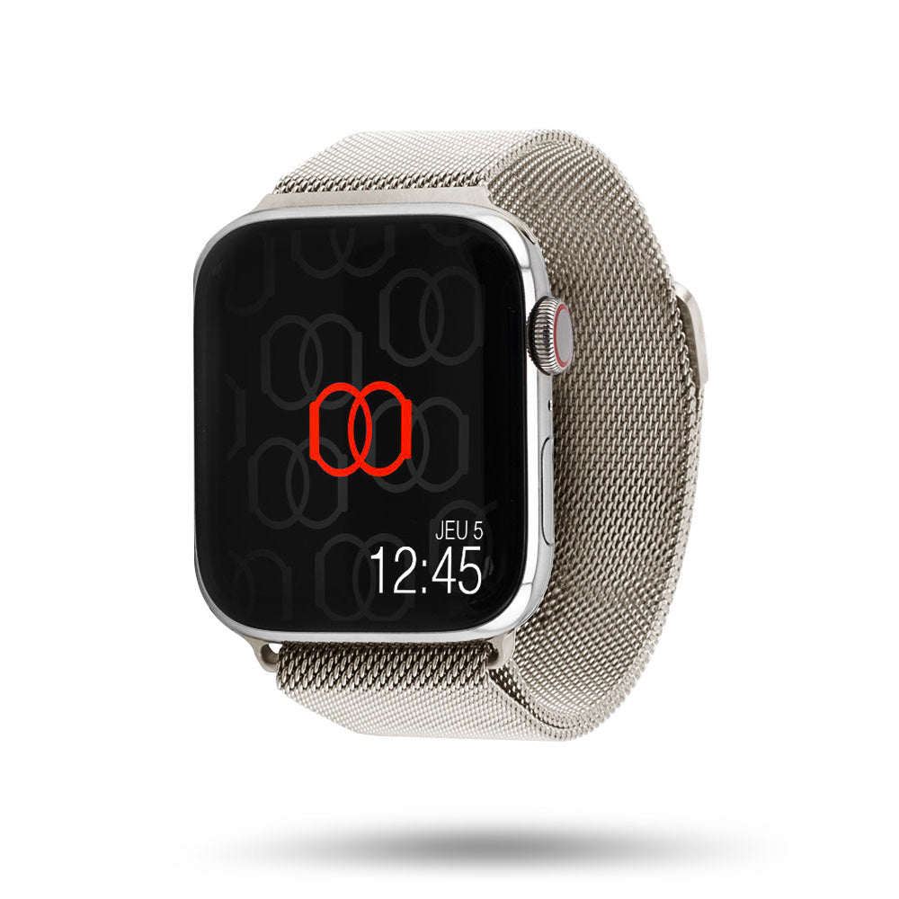Bracelet Apple Watch milanais acier inoxydable - Naturel 46 / 49 mm