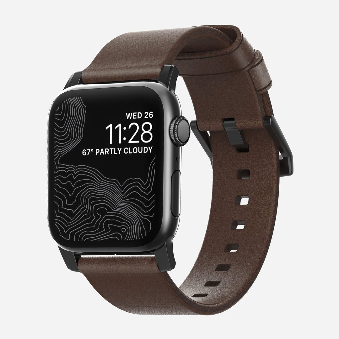 Nomad - Modern - Bracelet cuir Apple Watch - Acier inoxydable noir sidéral