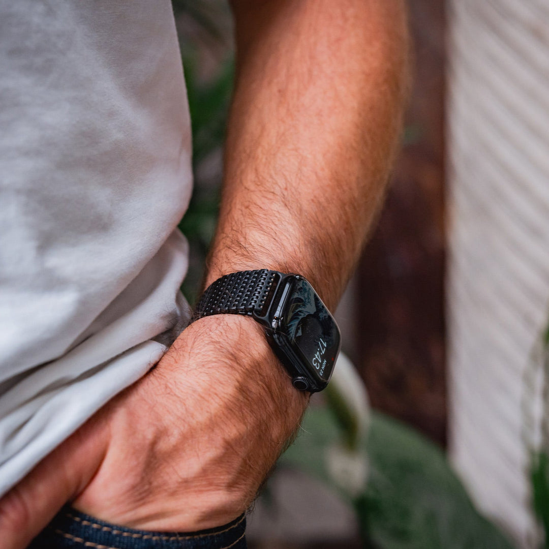 Bracelet à chainons magnétiques pour Apple Watch - Noir 46 / 49 mm