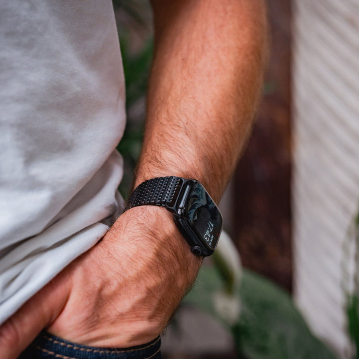 Bracelet à chainons magnétiques pour Apple Watch - Noir 46 / 49 mm