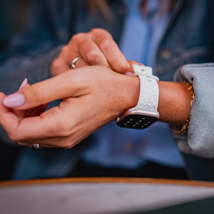 Jungle Pop - Bracelet Apple Watch gravé - Blanc 42 mm