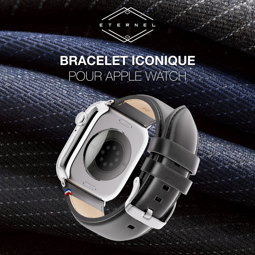 Richelieu - Bracelet Apple Watch noir 46 / 49 mm