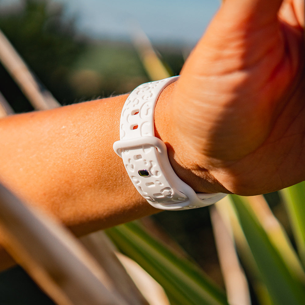 Jungle Pop - Bracelet Apple Watch gravé - Blanc 42 mm