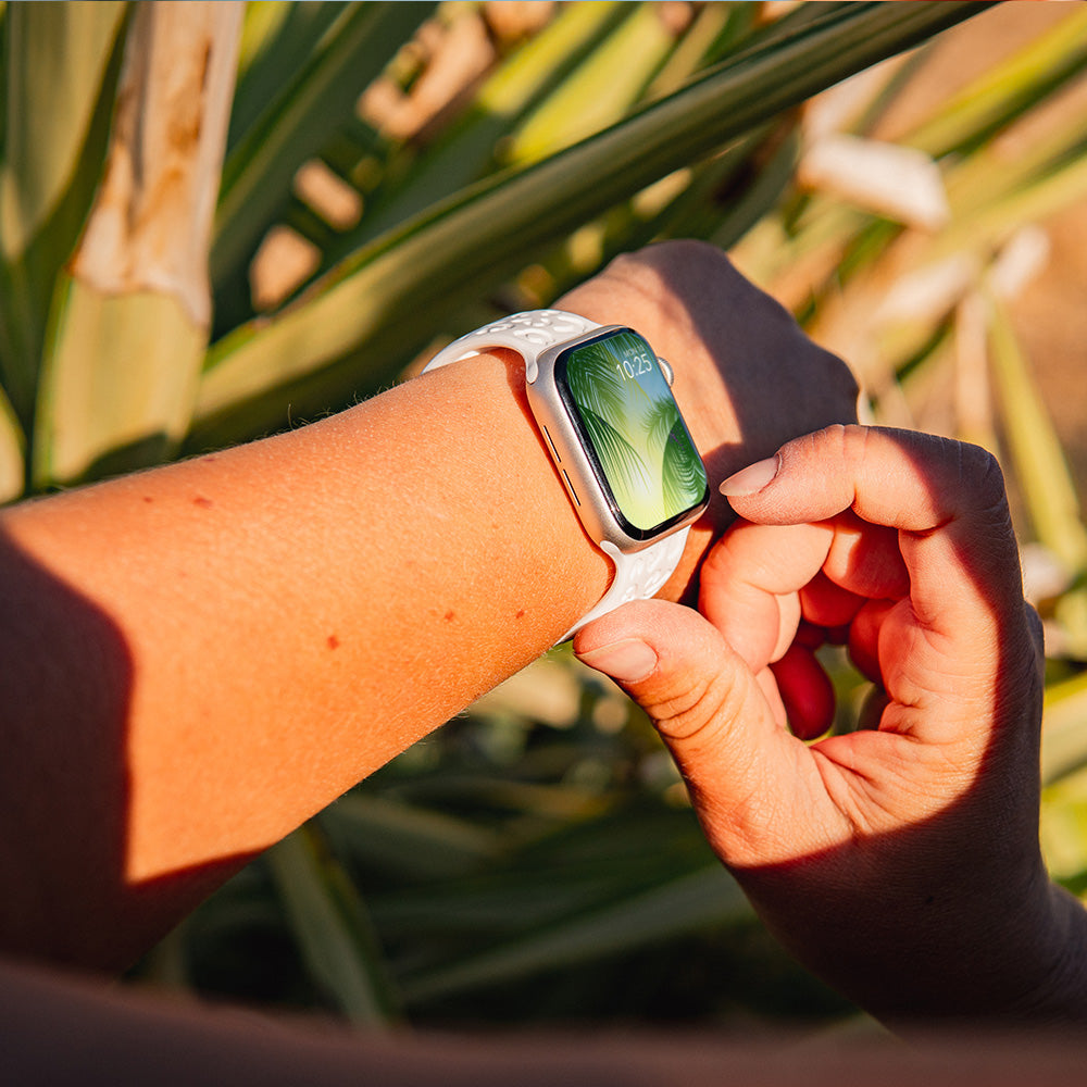 Jungle Pop - Bracelet Apple Watch gravé - Blanc 42 mm