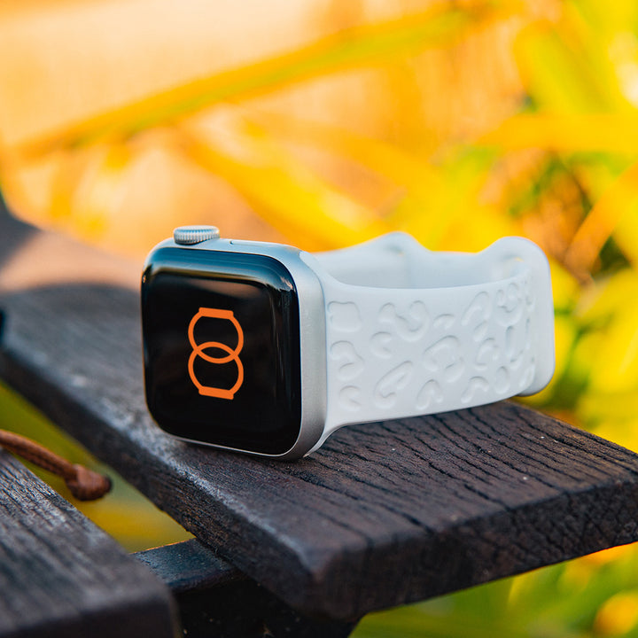 Jungle Pop - Bracelet Apple Watch gravé - Blanc 42 mm