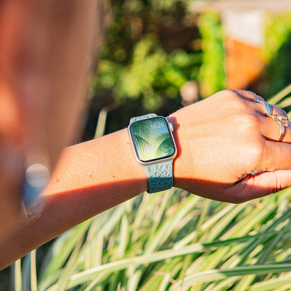 Jungle Pop - Bracelet Apple Watch gravé - Bleu cactus 42 mm