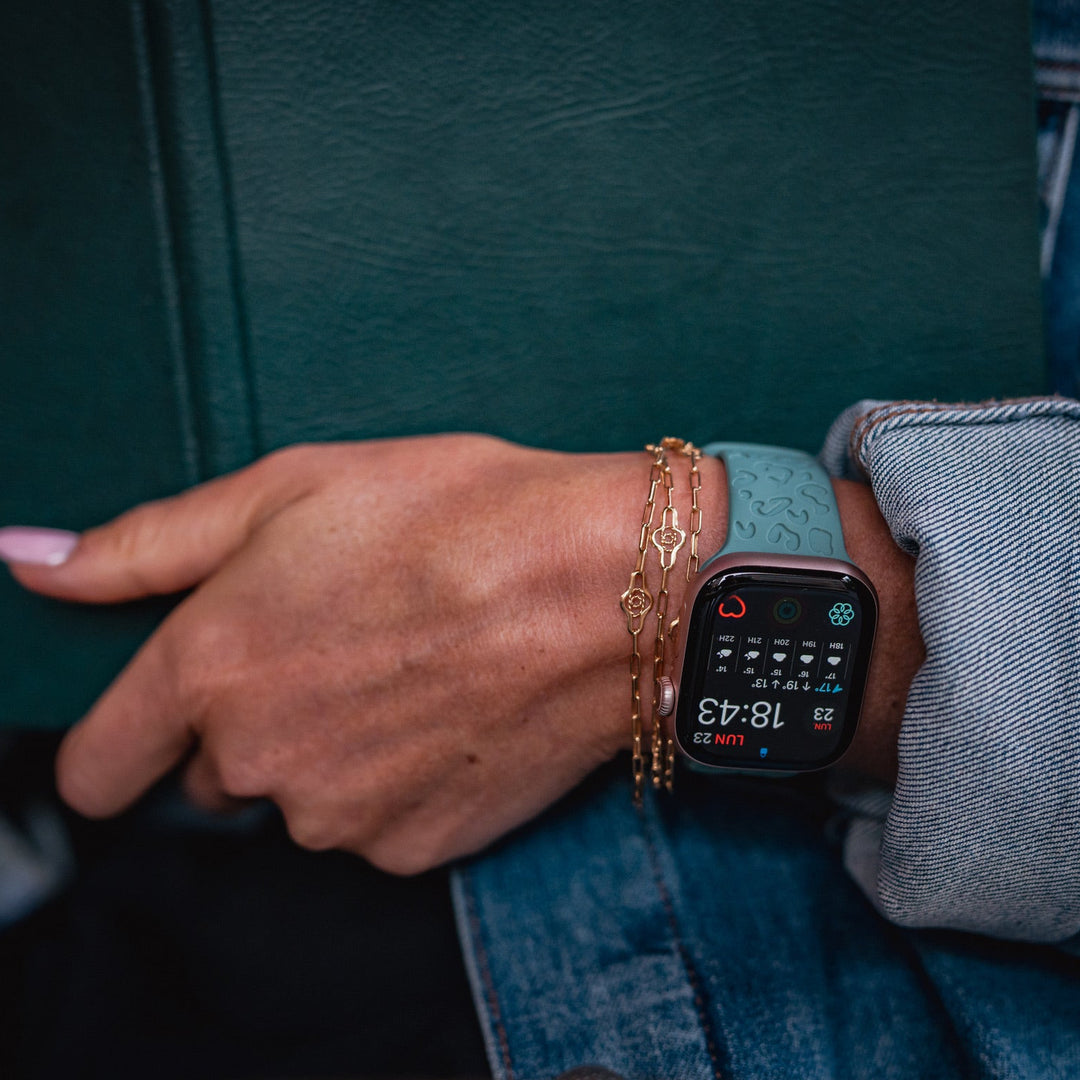 Jungle Pop - Bracelet Apple Watch gravé - Bleu cactus 42 mm