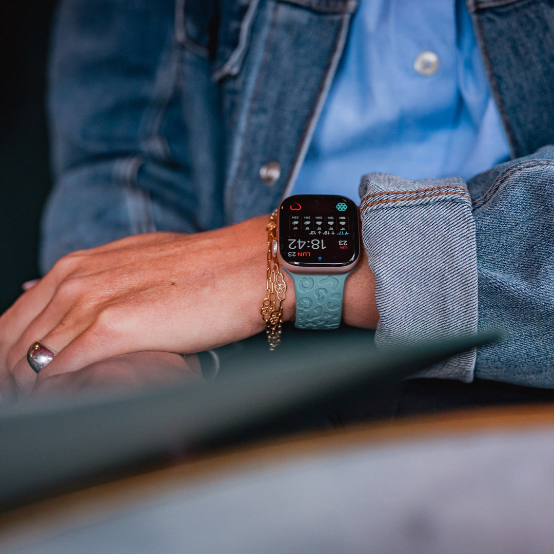 Jungle Pop - Bracelet Apple Watch gravé - Bleu cactus 42 mm