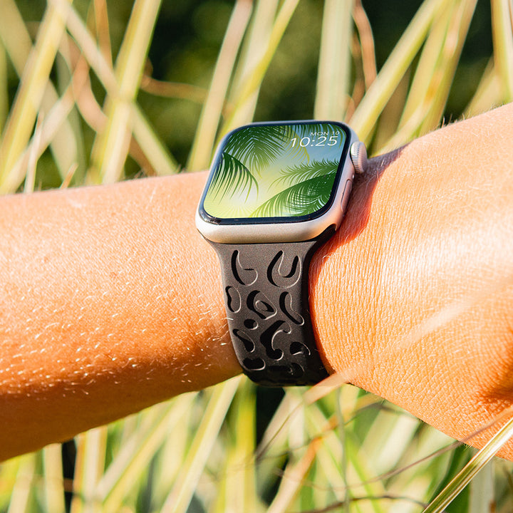 Jungle Pop - Bracelet Apple Watch gravé - Noir 42 mm