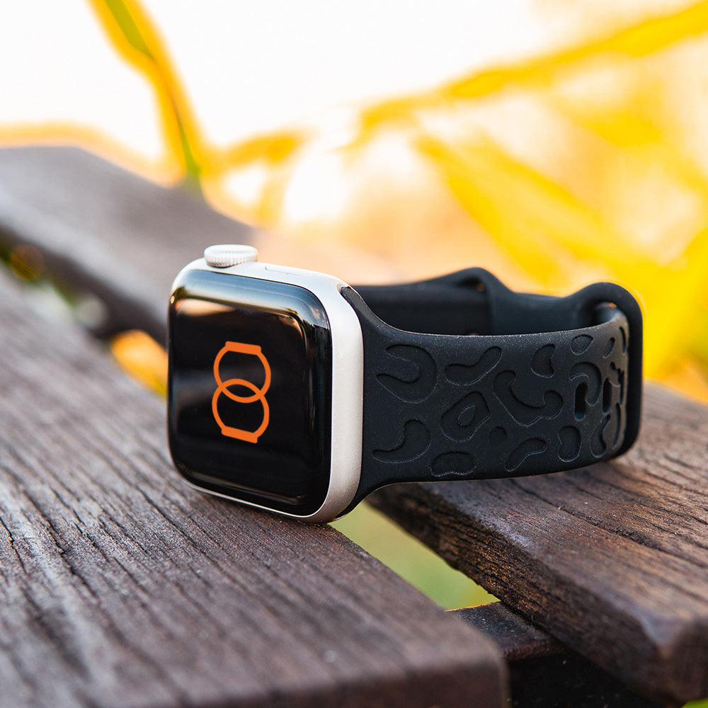 Jungle Pop - Bracelet Apple Watch gravé - Noir 42 mm