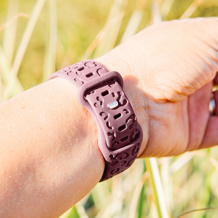 Jungle Pop - Bracelet Apple Watch gravé - Prune 42 mm