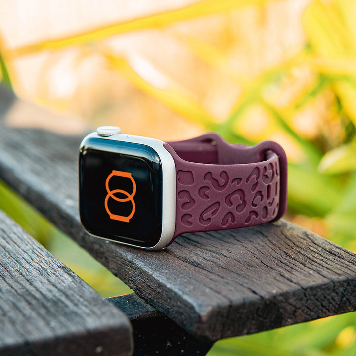 Jungle Pop - Bracelet Apple Watch gravé - Prune 42 mm