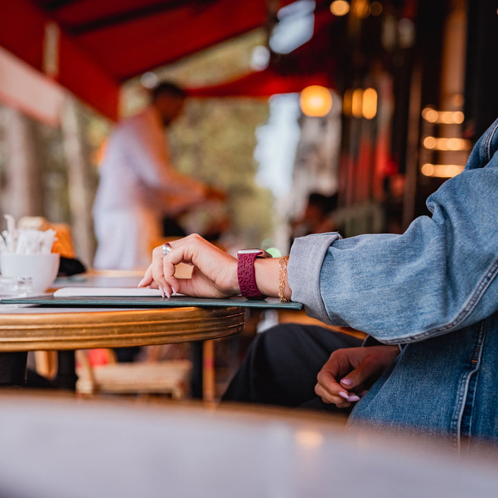 Jungle Pop - Bracelet Apple Watch gravé - Prune 42 mm