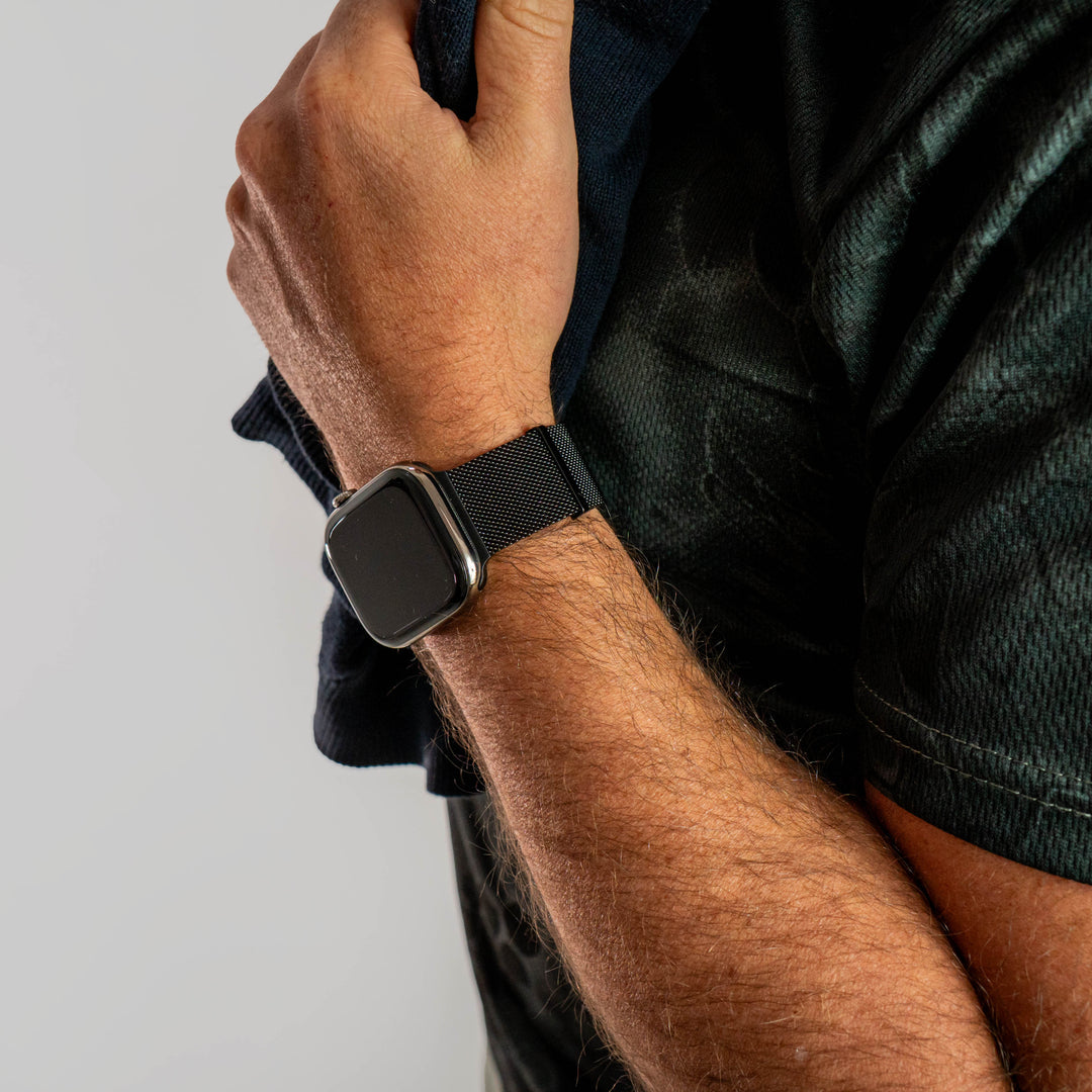 Bracelet Apple Watch à maille milanaise - Noir 42 mm