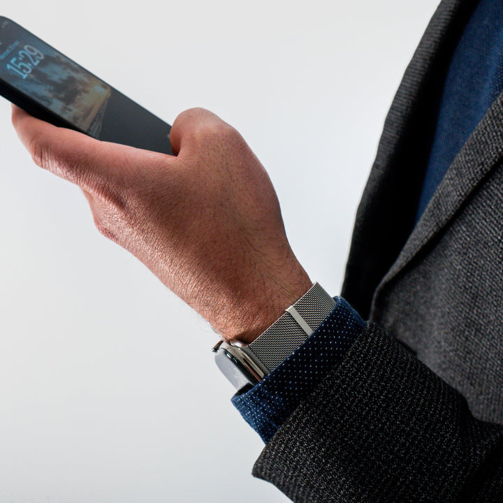 Bracelet Apple Watch à maille milanaise - Argenté 42 mm