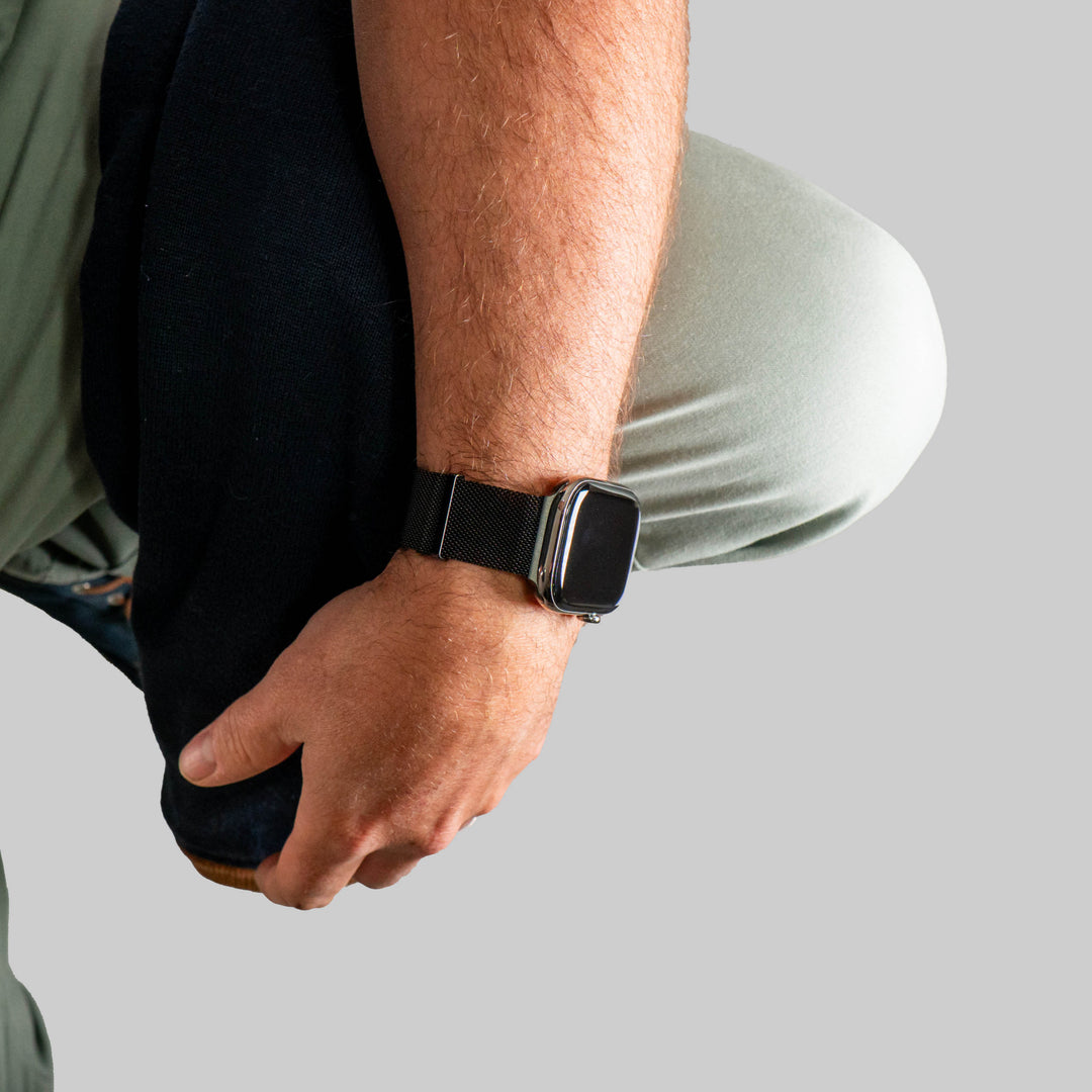 Bracelet Apple Watch à maille milanaise - Noir 42 mm