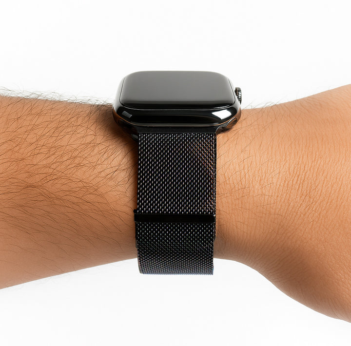 Bracelet Apple Watch à maille milanaise - Noir 42 mm