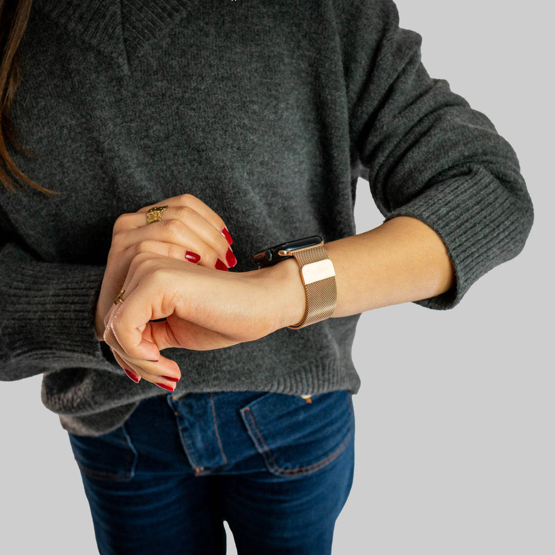 Bracelet Apple Watch à maille milanaise - Or 42 mm