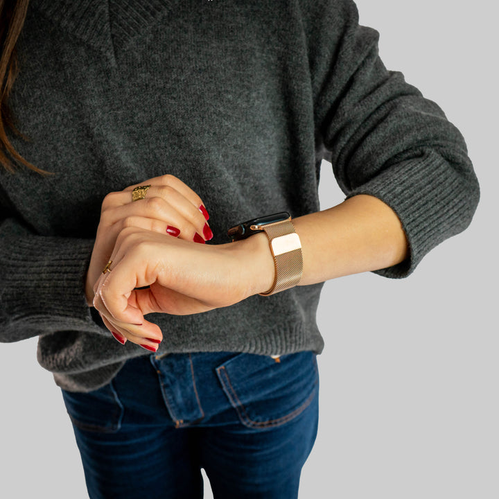 Bracelet Apple Watch à maille milanaise - Or 42 mm