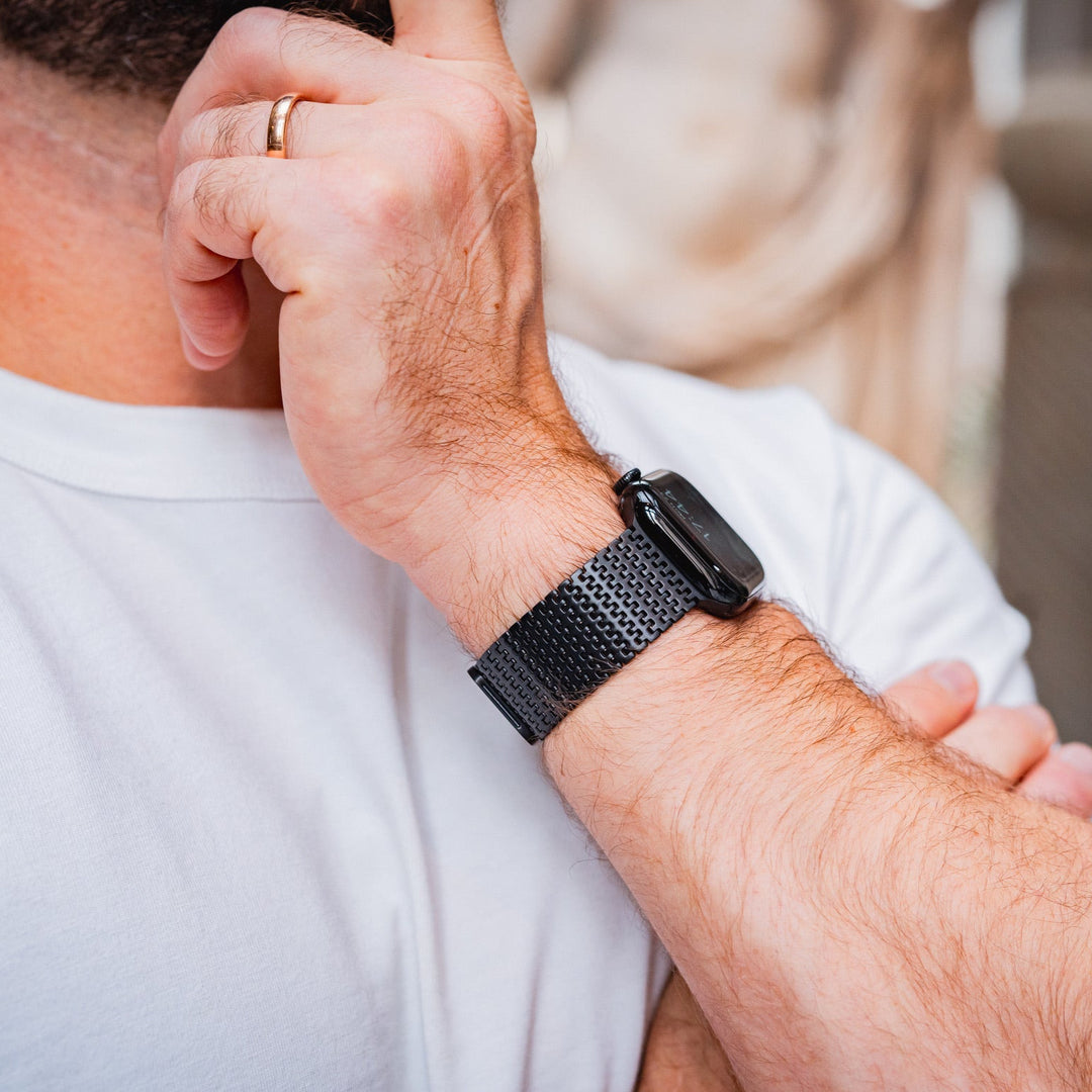 Bracelet à chainons magnétiques pour Apple Watch - Noir 46 / 49 mm