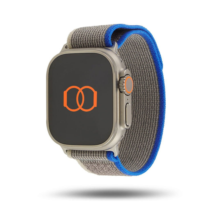 Boucle Trail - Bracelet Apple Watch aventure - Bleu/gris 46 / 49 mm Adaptateurs Apple Watch Naturel