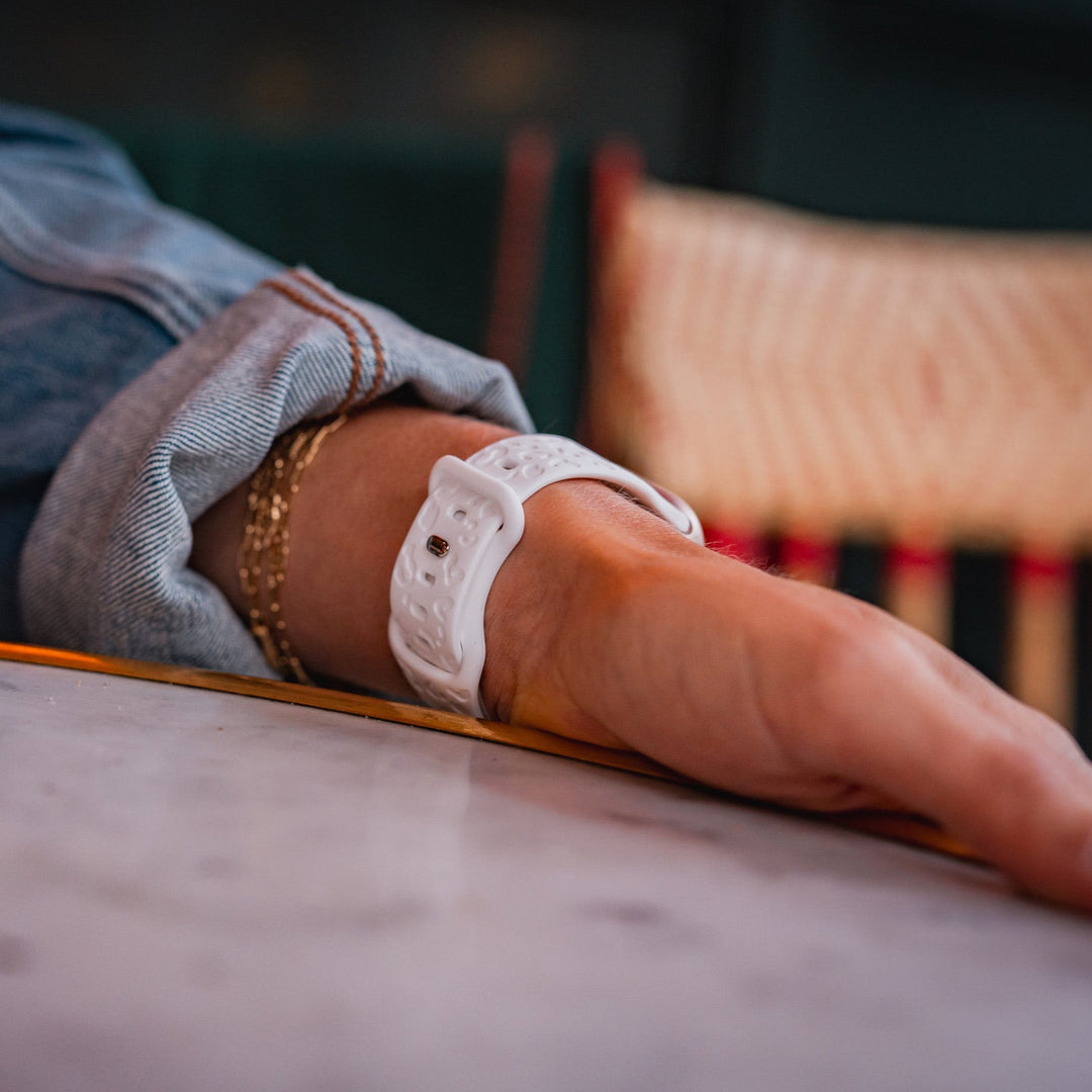 Jungle Pop - Bracelet Apple Watch gravé - Blanc 42 mm