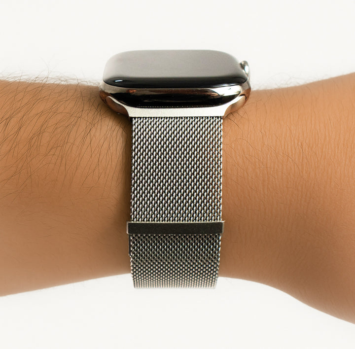 Bracelet Apple Watch à maille milanaise - Argenté 42 mm