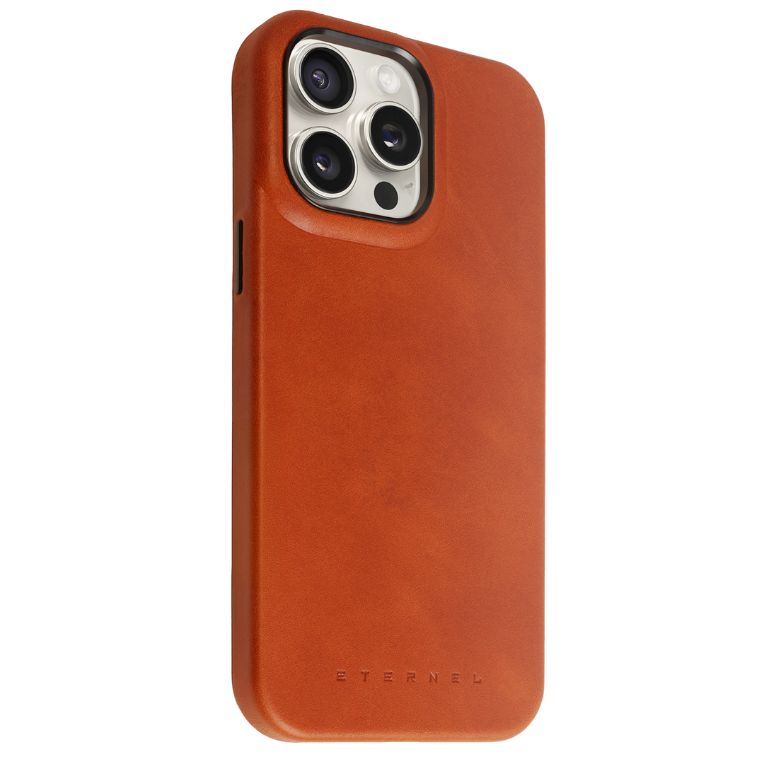 Coque Arsene cuir pleine fleur - iPhone 15 Pro - Miel