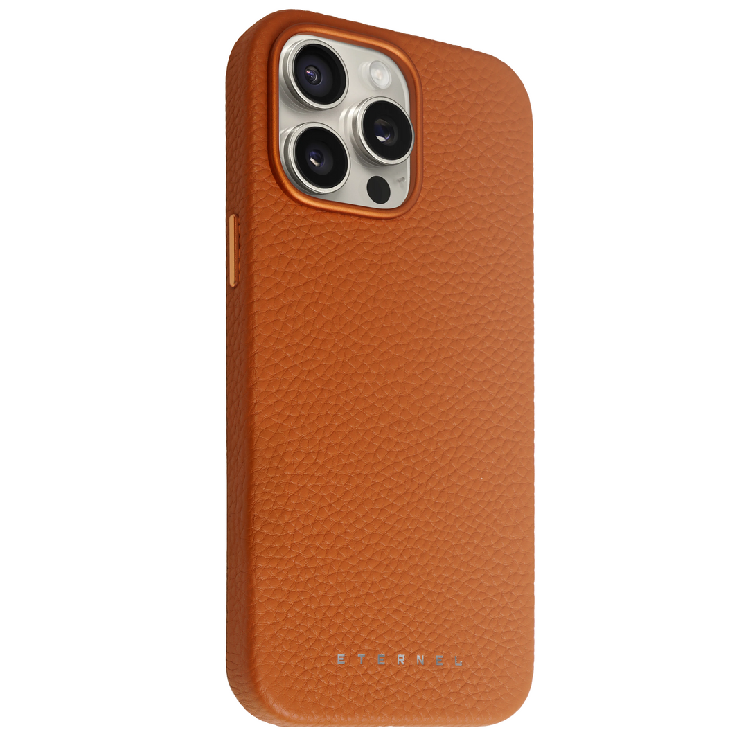 Coque Elise cuir grainé - iPhone 15 Pro Max - Gold