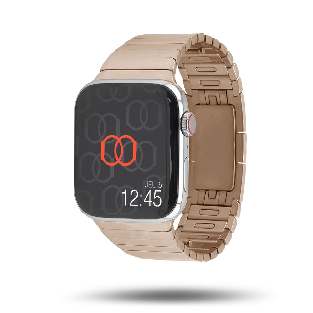 Bracelet acier à maillons détachables sans outil - Apple Watch - Or 42 mm