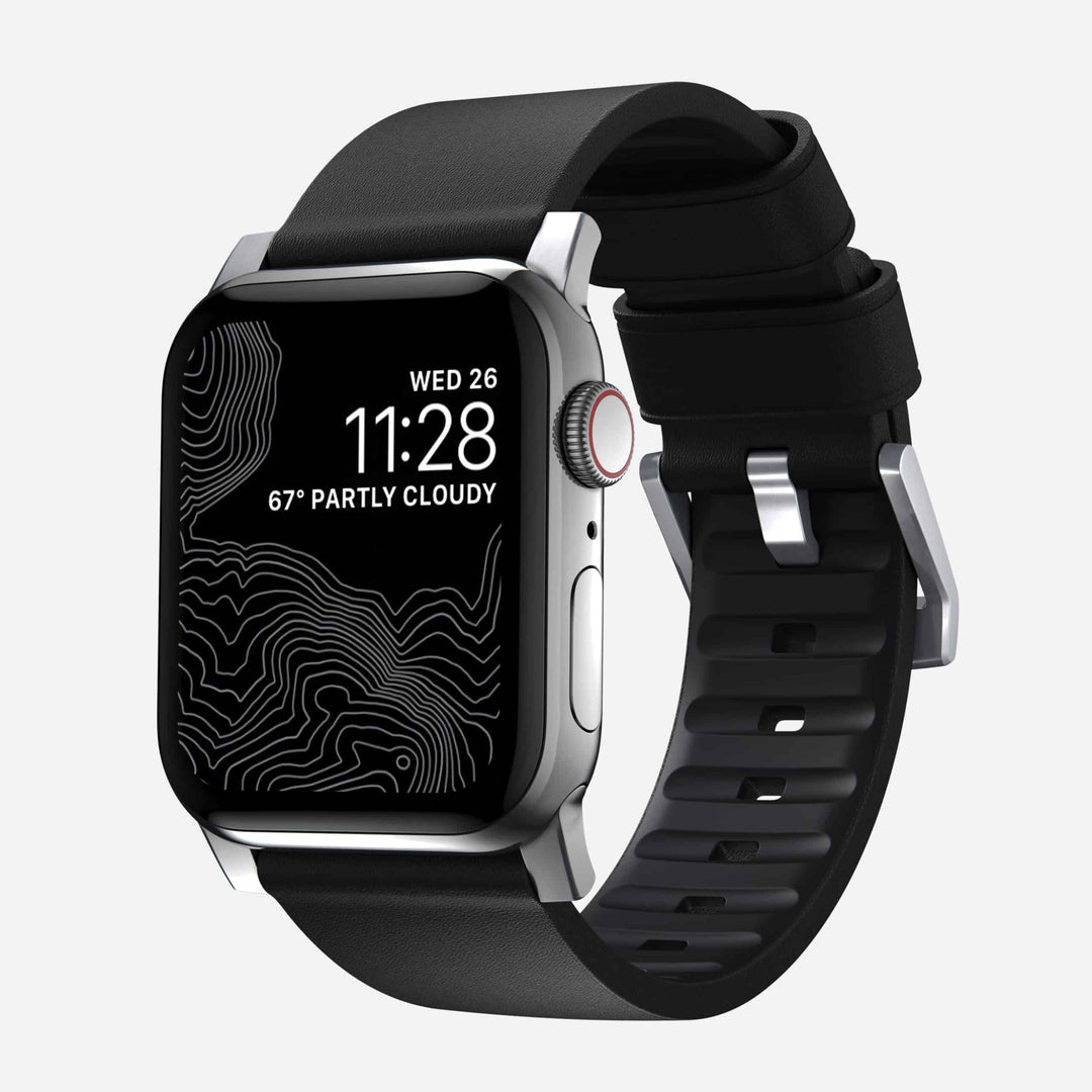 NOMAD - Active Band Pro - Bracelet cuir waterproof Apple Watch - Noir 46 / 49 mm