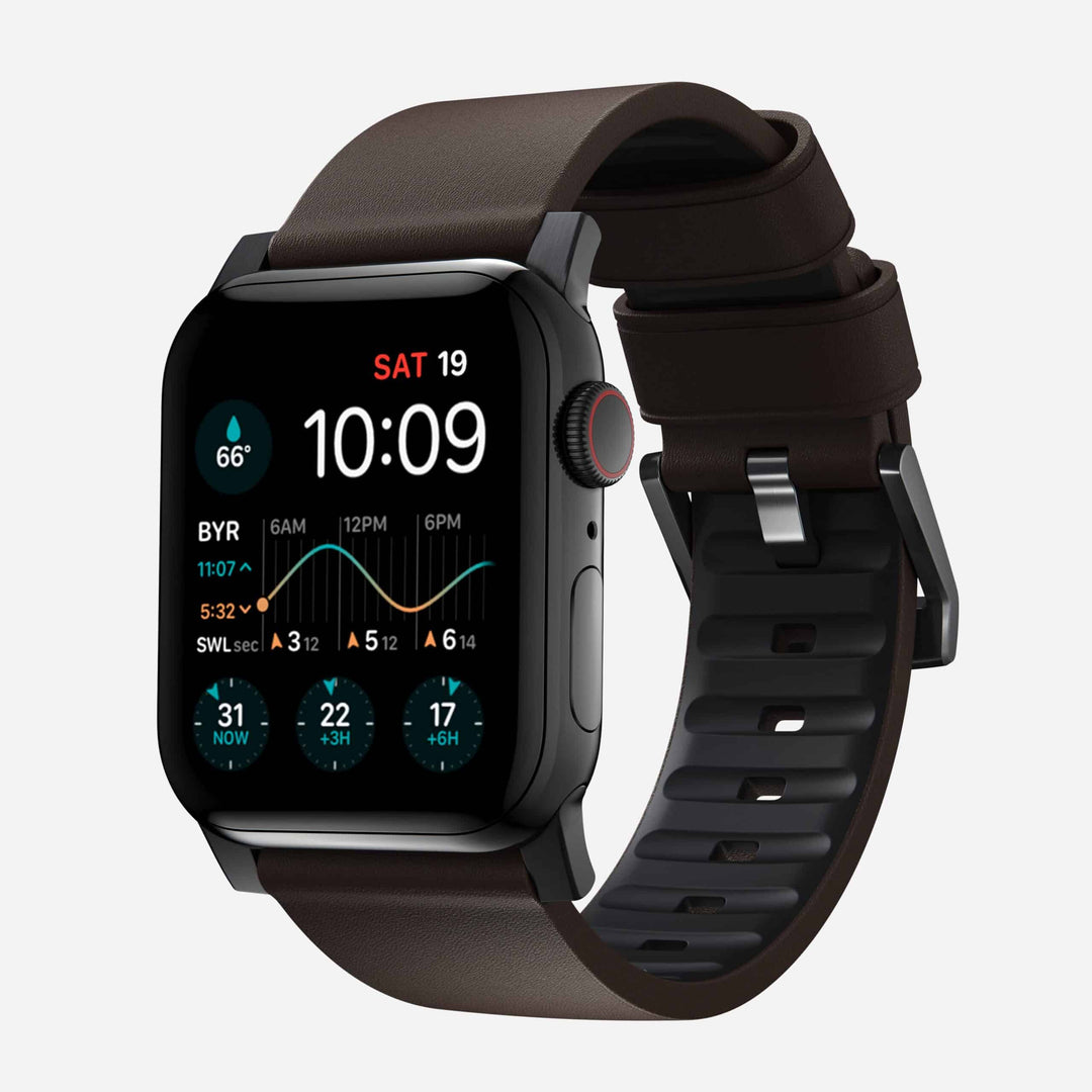 NOMAD - Active Band Pro - Bracelet cuir waterproof Apple Watch - Marron 46 / 49 mm