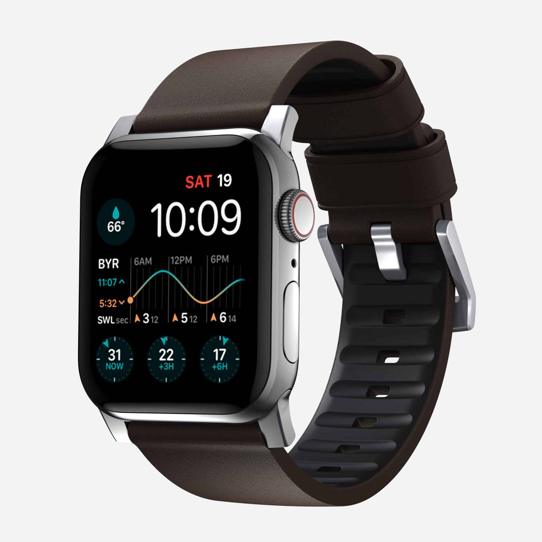 NOMAD - Active Band Pro - Bracelet cuir waterproof Apple Watch - Marron 46 / 49 mm
