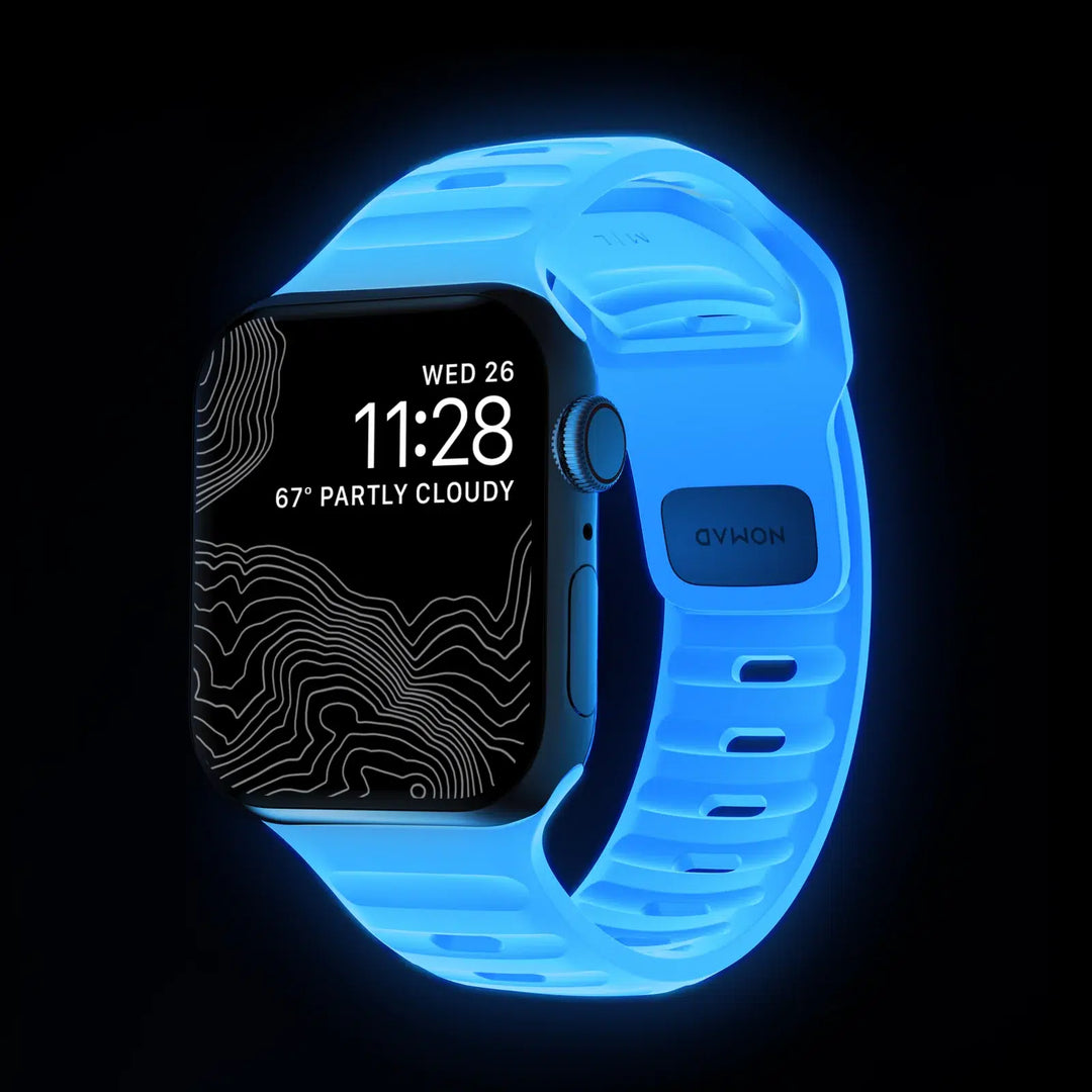 Nomad - Sport Band Waterproof - Bracelet silicone Apple Watch - Icy Blue Glow 42 mm