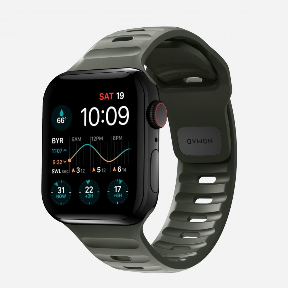 Nomad - Sport Band Waterproof - Bracelet silicone Apple Watch - Vert cendre 42 mm