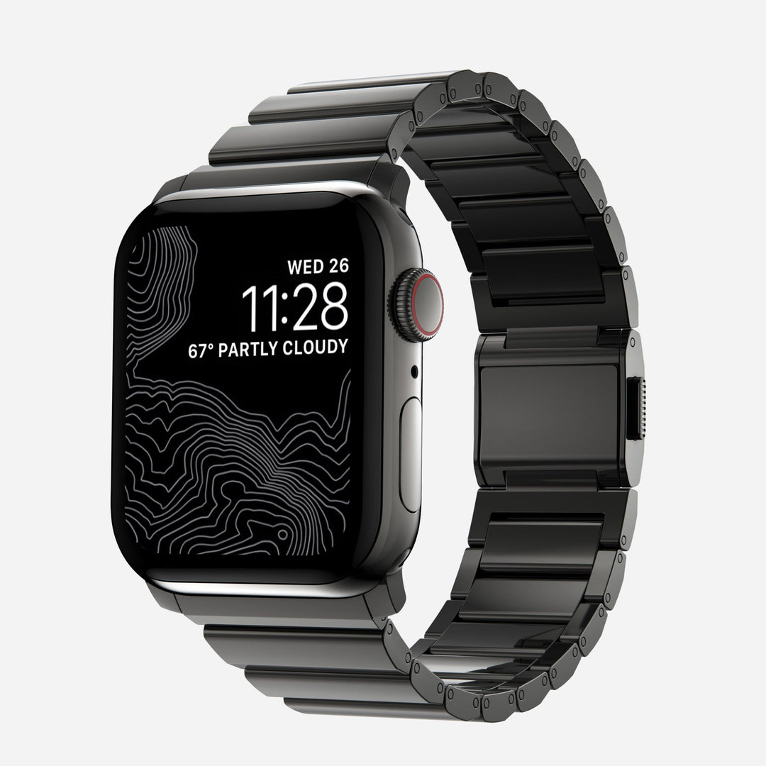 Nomad Steel Band - Bracelet Apple Watch Acier - Graphite 46 / 49 mm