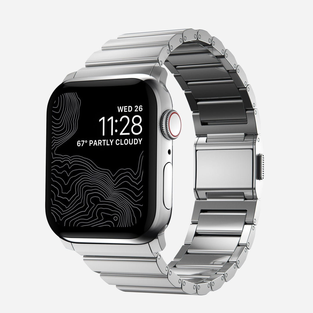 Nomad Steel Band - Bracelet Apple Watch Acier - Argenté 46 / 49 mm