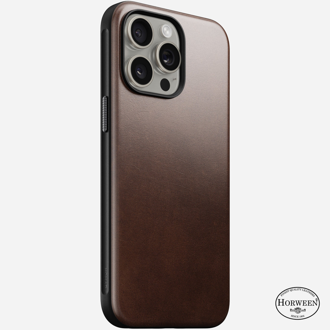 Nomad - Coque Modern Cuir - iPhone 15 Pro Max - Horween Rustic Brown