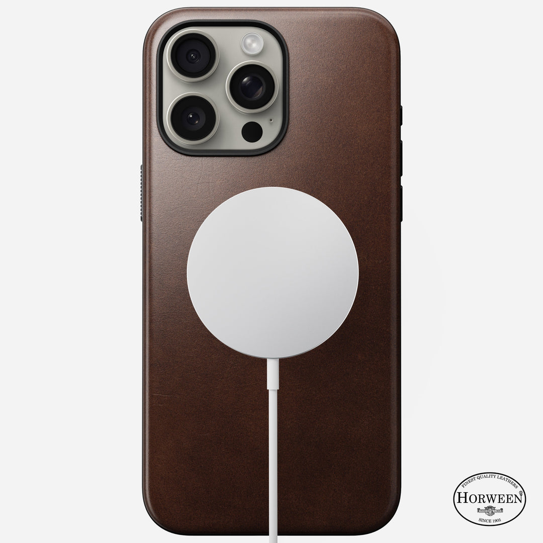 Nomad - Coque Modern Cuir - iPhone 15 Pro Max - Horween Rustic Brown