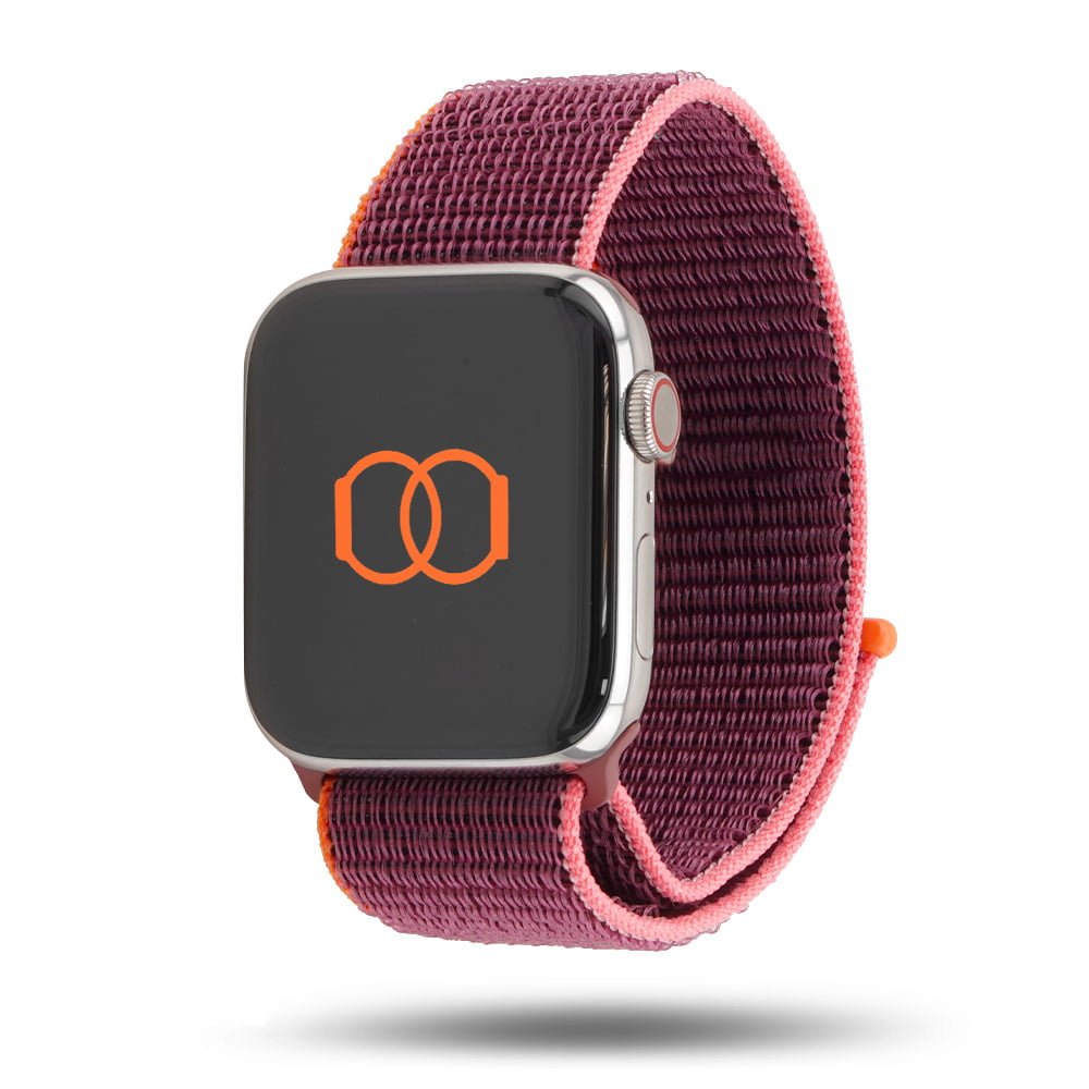 Boucle sport nylon tissé - Fin 2020 - Apple Watch - Prune 46 / 49 mm