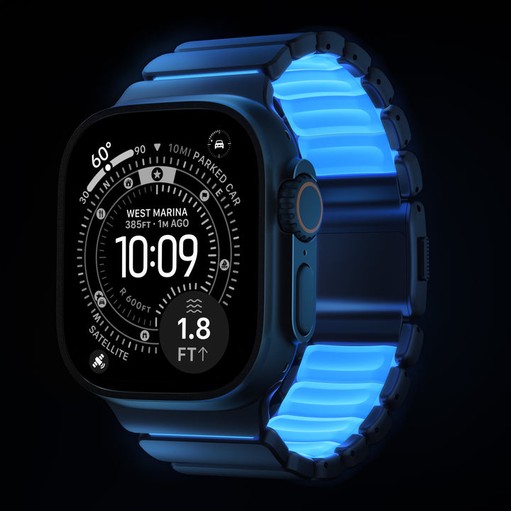 Nomad - Stratos Band - Black Titanium - Icy Blow Glow 44mm 45mm 46mm 49mm