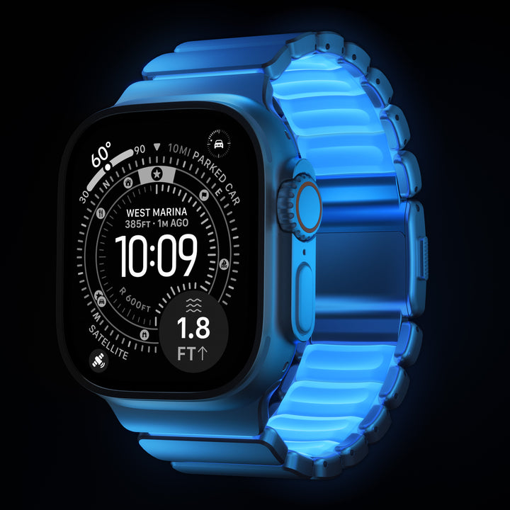 Nomad - Stratos Band - Natural Titanium - Icy Blow Glow 44mm 45mm 46mm 49mm