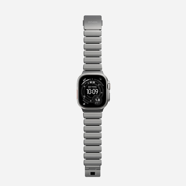 Nomad - Stratos Band - Natural Titanium - Black FKM 45 / 46 / 49 mm