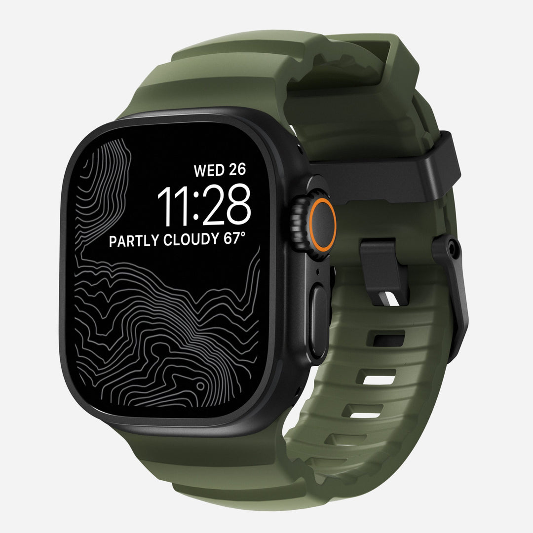 Nomad - Rocky Point Band - Forest 46 / 49 mm Adaptateurs Apple Watch Black