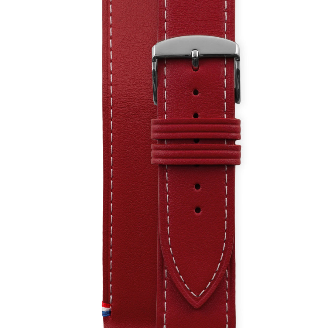 Double tour - Cuir de vachette Apple Watch Rouge 42 mm